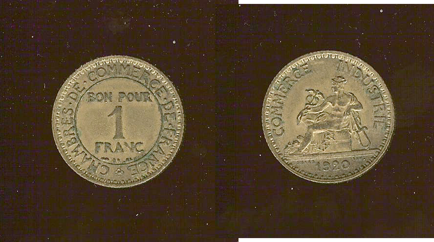 1 franc Chamber of Commerce 1920 EF+